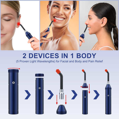 comprar Linterna ligera roja ligera roja dolorida fría de la terapia de la antorcha de la terapia de 5 Wavelenghs fabricación en línea