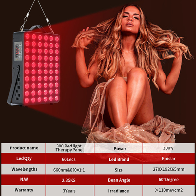comprar Panel de terapia de luz roja LED de doble chip de 660 nm a 850 nm con infrarrojos de 300 W fabricación en línea