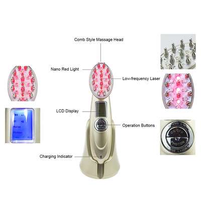 Cepillo de cabello eléctrico láser de crecimiento del cabello peinado EMS infrarrojo peinado de masaje