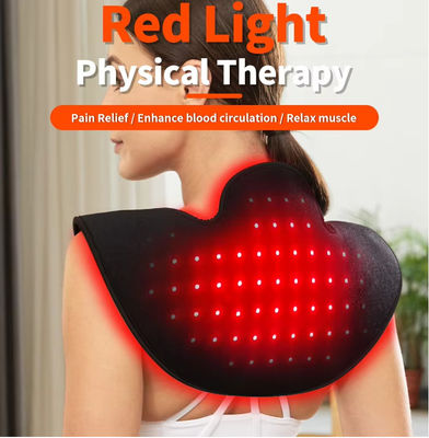 Dispositivo de alivio del dolor de hombro de infrarrojos cercanos Pad de terapia de luz roja con vibración, 660nm y 850nm para relajación y recuperación muscular