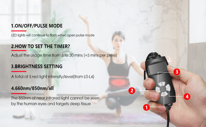 Correa ligera infrarroja del abrigo del cojín de cuerpo de la máquina de la terapia de la luz de la pérdida de peso 850nm LED 1